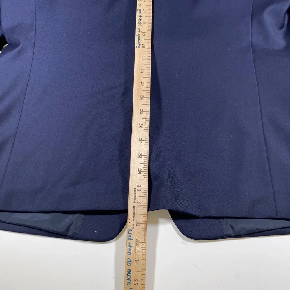 Lauren Ralph Lauren Mens 46R Navy Blue 100% Wool Two Button Blazer Gold Buttons